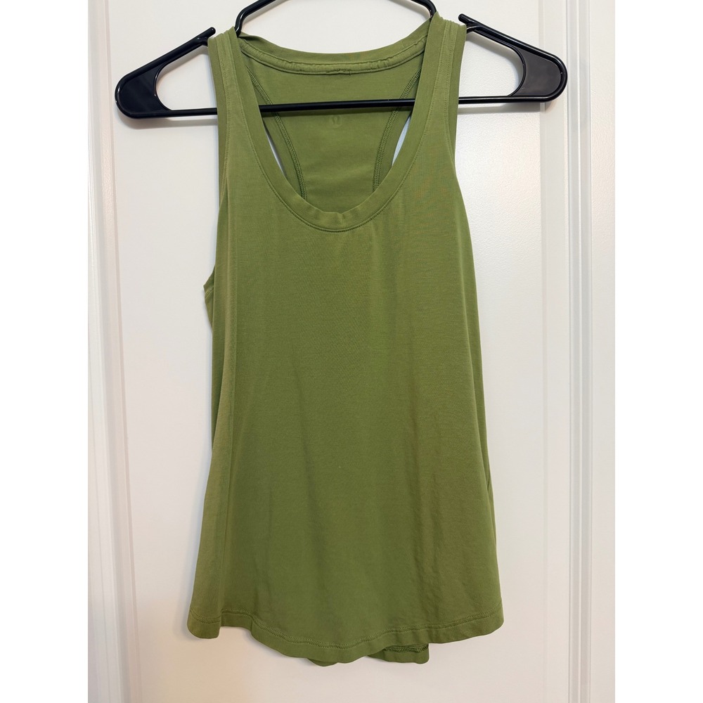 Lululemon Love Tank Top Pima Cotton Green Racerback Size 4